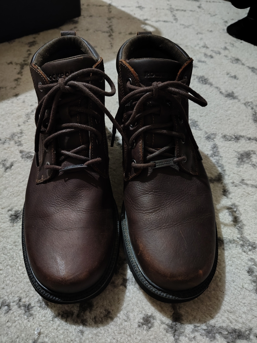 Men's Dark Brown Leather Lace-Up Work Boots